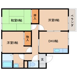 大和西大寺駅 徒歩16分 2階の物件間取画像